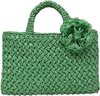 Carmen Sol Positano Raffia in Green at Nordstrom, Size Small