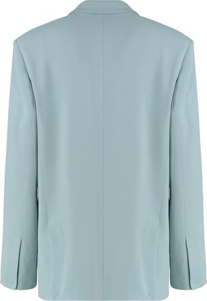 Pinko Womens Single-Breasted One Button Jacket Light Blue Polyester Blazers