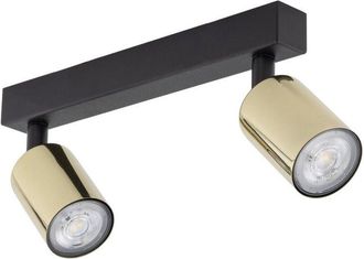 Luminosa Light Designs TK Top Foco de techo doble negro y dorado, 2 GU10