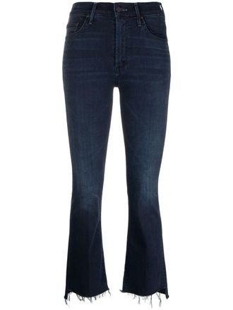 Mother high-rise cropped flared jeans - women - Cotton/Polyester/Elastane - 26 - Blue