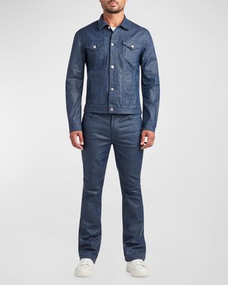 Monfrere Mens Dean Shimmer Trucker Jacket