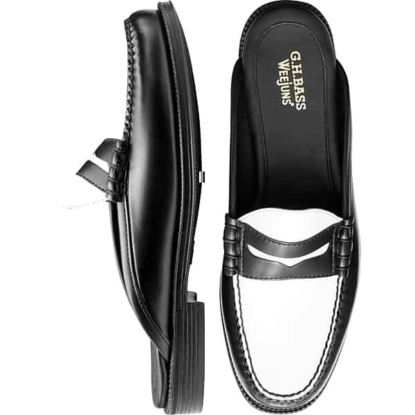 Mens Winston Easy Moc Toe Mule Black/White - Size: 11.5 D-Width