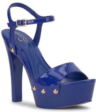 Jessica Simpson Calenta Ankle Strap Platform Sandal in Blue Royale at Nordstrom, Size 7.5