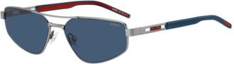 HUGO BOSS Double-bridge sunglasses with cut-out logo