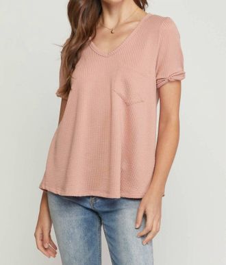 Entro Textured Pocket Top In Mauve