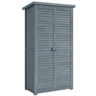 OUTSUNNY Cobertizo de madera 87x46.5x160 cm gris