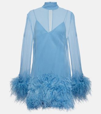 Taller Marmo Gina Spirito feather-trimmed minidress