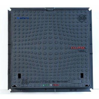 Decorspace Chiusino botola in ghisa sferoidale D400 a forma quadra 50 x 50 cm