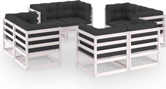 vidaXL Juego De Muebles De Jard&iacute;n 8 Pzas Y Cojines Madera Pino Maciza Vidaxl