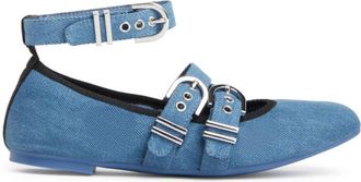 Stuart Weitzman Maverick Ballerina - Dames - Ballerinas - Blauw - 37 EU - Denim - Schoenen