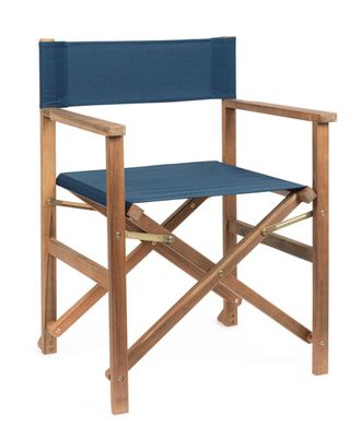BIZZOTTO Silla de director en madera y tejido de poli&eacute;ster azul