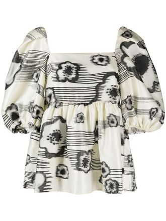 Stine Goya Kinsley blouse met bloemenprint - Wit