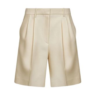 Khaite Auggie Short - Dames - Korte Broeken - Beige - S - Wol - Korte Broeken