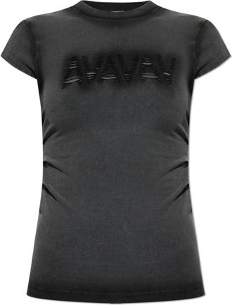 Avavav T-shirt met logo - Dames - T-shirts - Zwart - XS - Katoen - Tops
