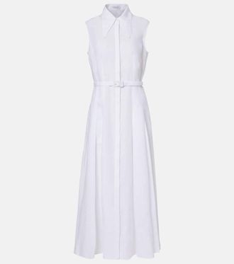 Gabriela Hearst Durand belted linen shirt dress