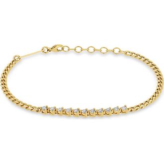 Zo&euml; Chicco Diamond Tennis Bracelet in Yellow Gold at Nordstrom, Size 7