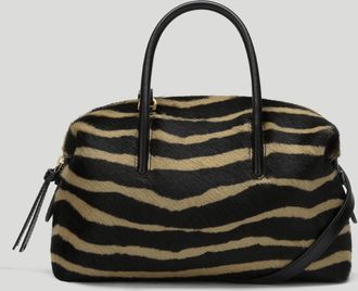 DeMellier The Small Stockholm in Zebra-Effect Hair Calf Leather Top handle bag