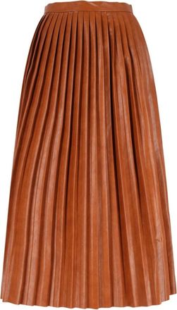 Maison Margiela Pleated Midi Skirt - Brown