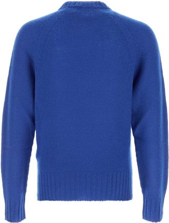 Tom Ford Mens Blue Cashmere Sweater Prussianblue Exterior: Maglieria