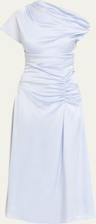 SIMKHAI Joanna Asymmetric Satin Midi Dress