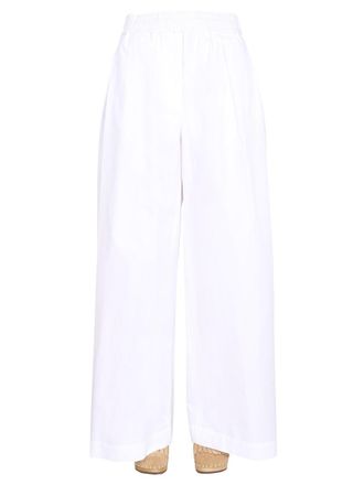 Aspesi Wide Leg Cotton Trousers - White