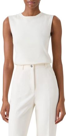 Akris Sleeveless Silk Sweater in Ecru at Nordstrom, Size 10
