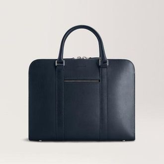 Carl Friedrik Slim Briefcase - Vacchetta Leather - Navy Blue