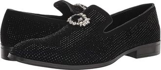 Stacy Adams Mens Stacy Adams Spark Brooch Loafer Black Rhinestone Dress Shoes HTAT291