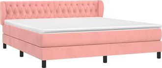 vidaXL Vidaxl - Cama Box Spring Con Colch&oacute;n Terciopelo Rosa 180x200 Cm