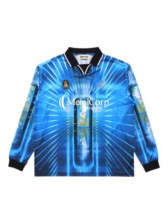 Metalwood Studio logo motif long-sleeved T-shirt - Blue