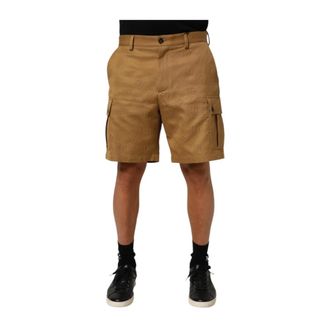Dolce & Gabbana Korte Broeken, Heren, Bruin, M, Katoen, Cargo Bermuda Shorts met Logo Detail