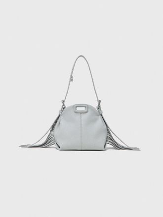 Maje Miss M Micro Grained Leather Bag - Grey - Maje