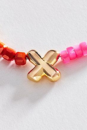 Anthropologie Colorful Beaded Initial Necklace