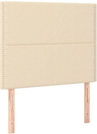 vidaXL Cabecero Con Luces Led Tela Crema 90x5x118/128 Cm Vidaxl