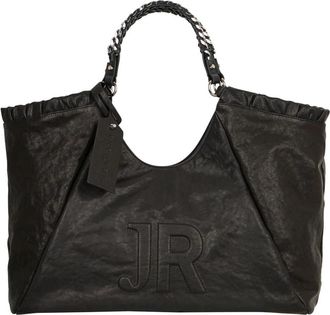 John Richmond Shopper Grande met JR-logo en kettingen handvatten - Dames - Shoppers - Zwart - ONE Size - Leer - Tassen