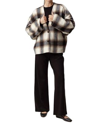 Sundays Alba Jacket In Ash Brown Plaid