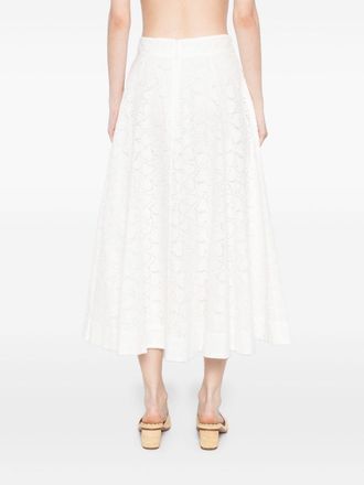 Zimmermann Crush Midi Skirt - White