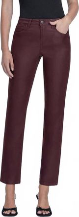 Flying Monkey Womens Coated High Rise Slim Straight Jeans In Burgundy