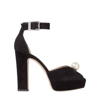 Jimmy Choo London Socorie 120 Suede Platform Sandals, Brand Size 34.5 ( US Size 4.5 )