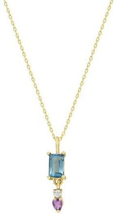 Bony Levy Color 14K Gold Mixed Stone Pendant Necklace in 14Ky at Nordstrom Rack, Size 18