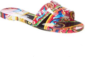 Dolce & Gabbana Carretto-Print Rubber Slide
