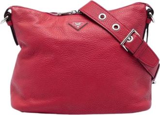 Prada Pre-owned Vintage Shoulder Bag - Dames - Vintage Schoudertas - Rood - ONE Size - Leer - Vintage