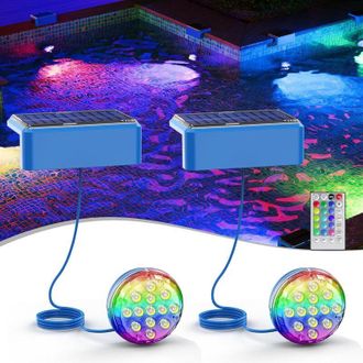 OEM Luces Piscina Sumergibles Led Solar, Rgbw Magn&eacute;tico Luz Solar Piscina Ip68 Impermeables,control Remoto Luz Piscina Sumergible Sin Cable, Luces Led Par