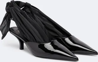 Toteme Scarf patent leather slingback pumps