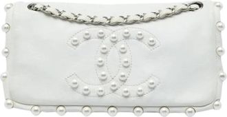Chanel Pre-owned Pearl Obsession Flap - Dames - Vintage Schoudertas - Wit - ONE Size - Leer - Vintage