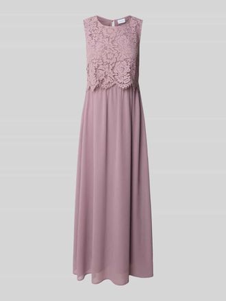 Vila Maxikleid mit Spitze und Cut Out im R&uuml;cken in Mauve, Gr&ouml;&szlig;e 40