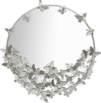 Charme 1921 Butterfly Mirror Round Silver cm ø 91x3x94