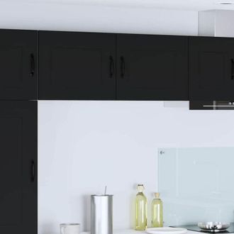 vidaXL vidaXL Pensile cucina 2 pcs Nero 50 x 31 x 40 cm Legno multistrato
