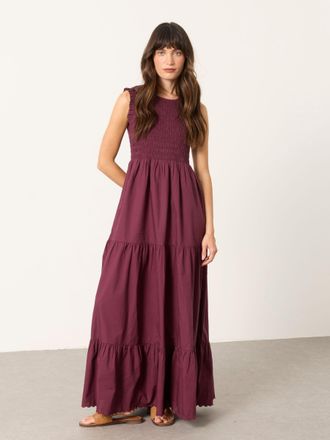Fat Face FatFace Anais Burgundy Red Petite Maxi Dress