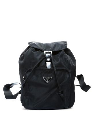 Prada 2000-2010s triangle-logo backpack - Black